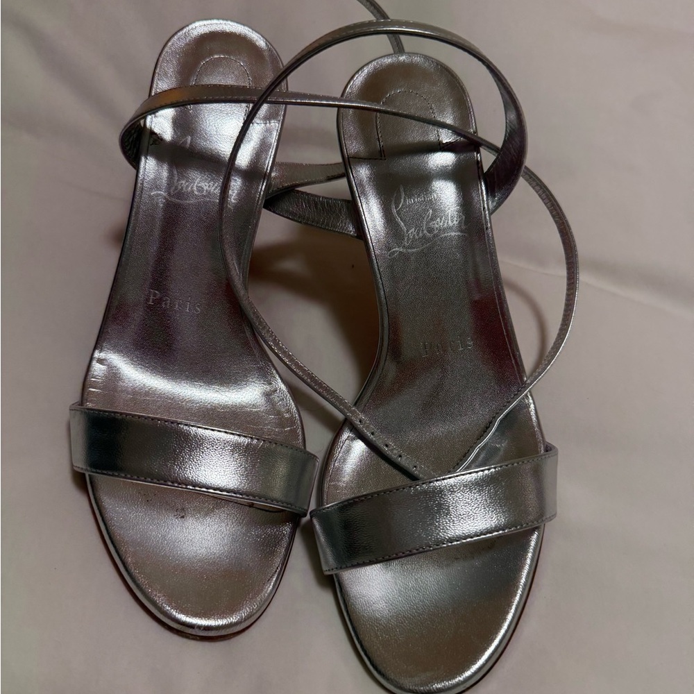 Christian Louboutin Metallic Silver Heels
